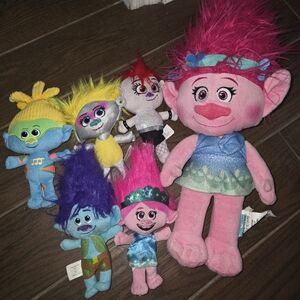 Dreamworks Trolls Plush Toy Collection - Pink, Blue, Yellow